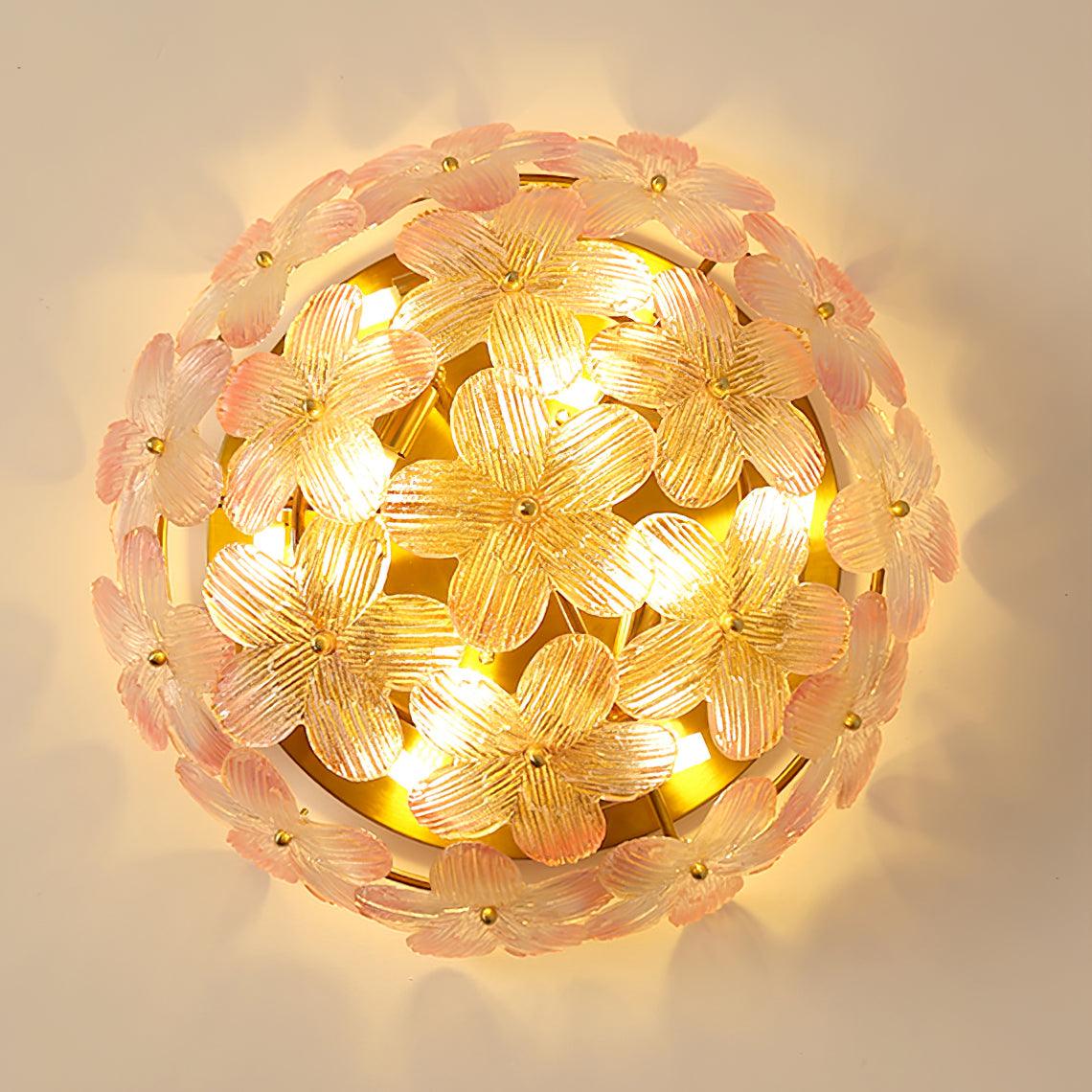 Anan Ceiling Lamp Glass Petal Wreath Romantic - Letslighting