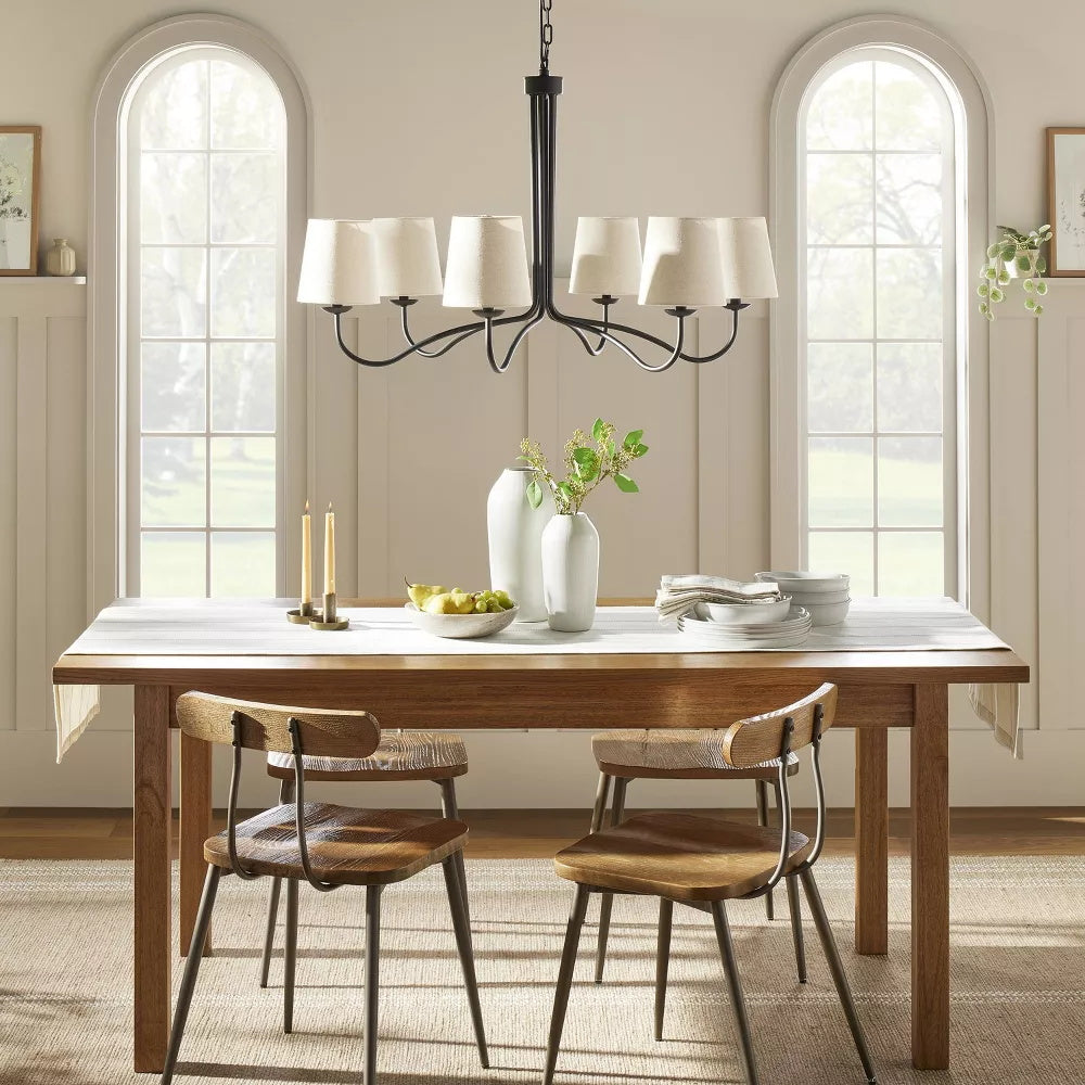 Kvennuvyn Modern Minimalist Metal Fabric Chandelier - Lamp Copper