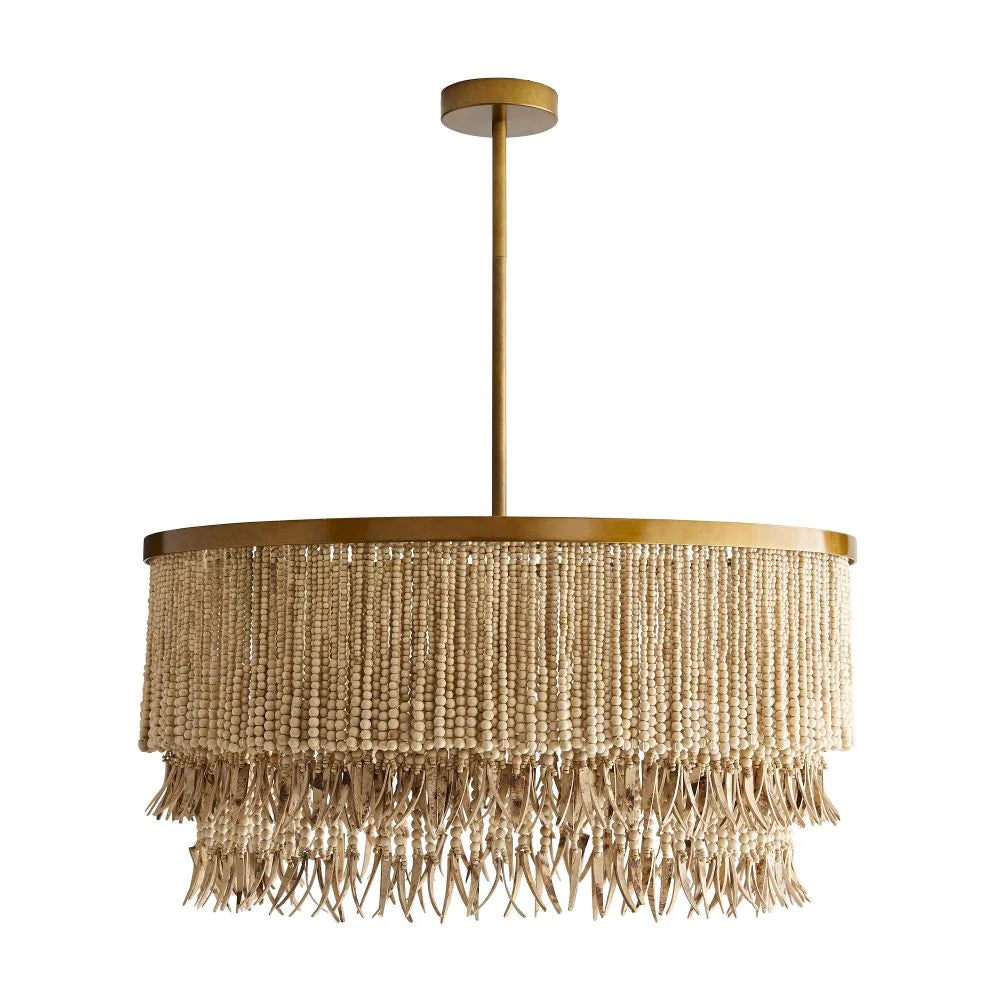 Kristy Natural Wood Black Pendant Light Dining Room Bedroom
