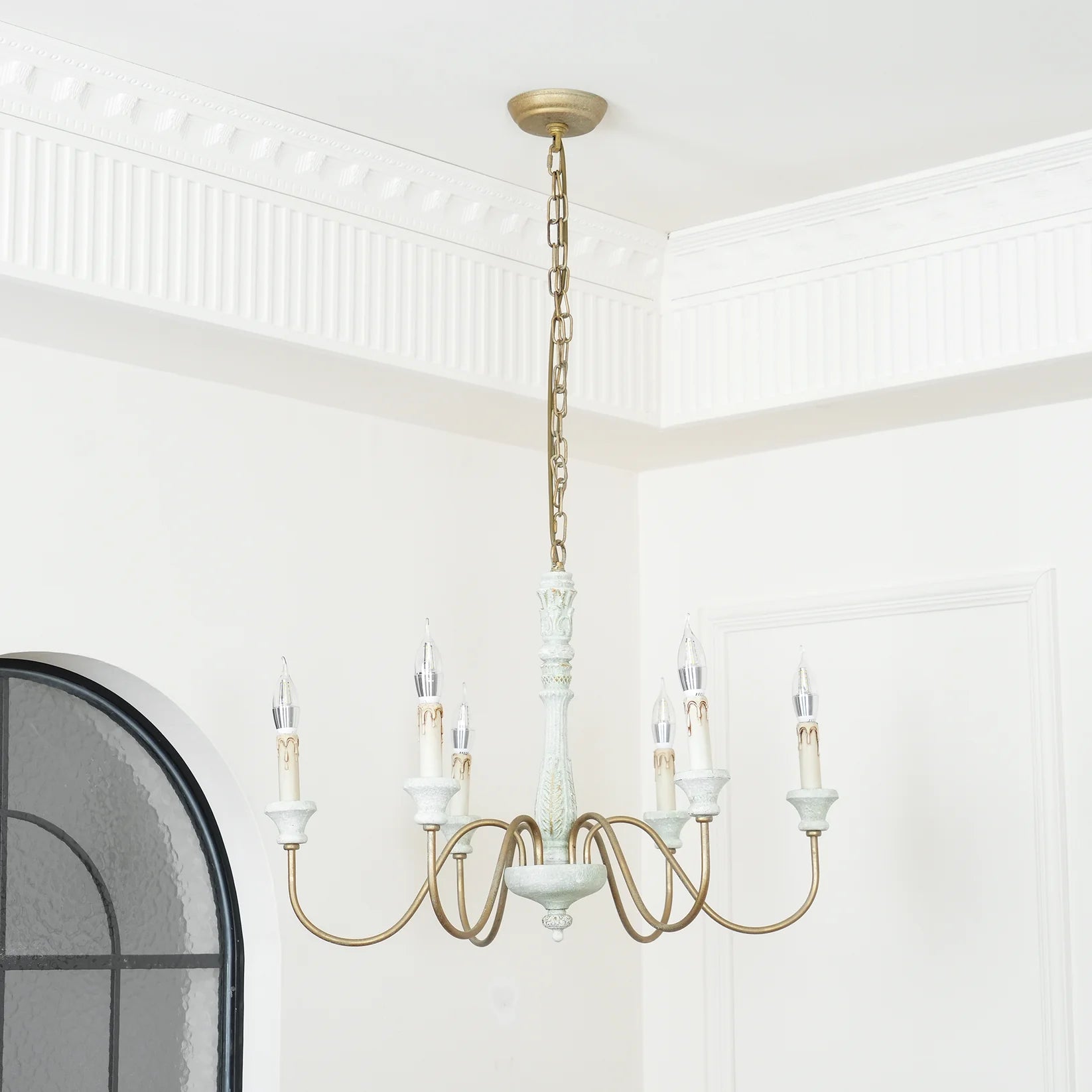 Silva Gorgeous White Metal Wood Pendant Light Dining Room Bedroom
