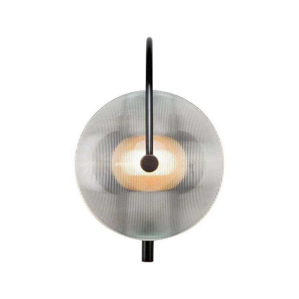 Aria Modern Black Gold Metal Glass Wall Lamp Dining Room Bedroom
