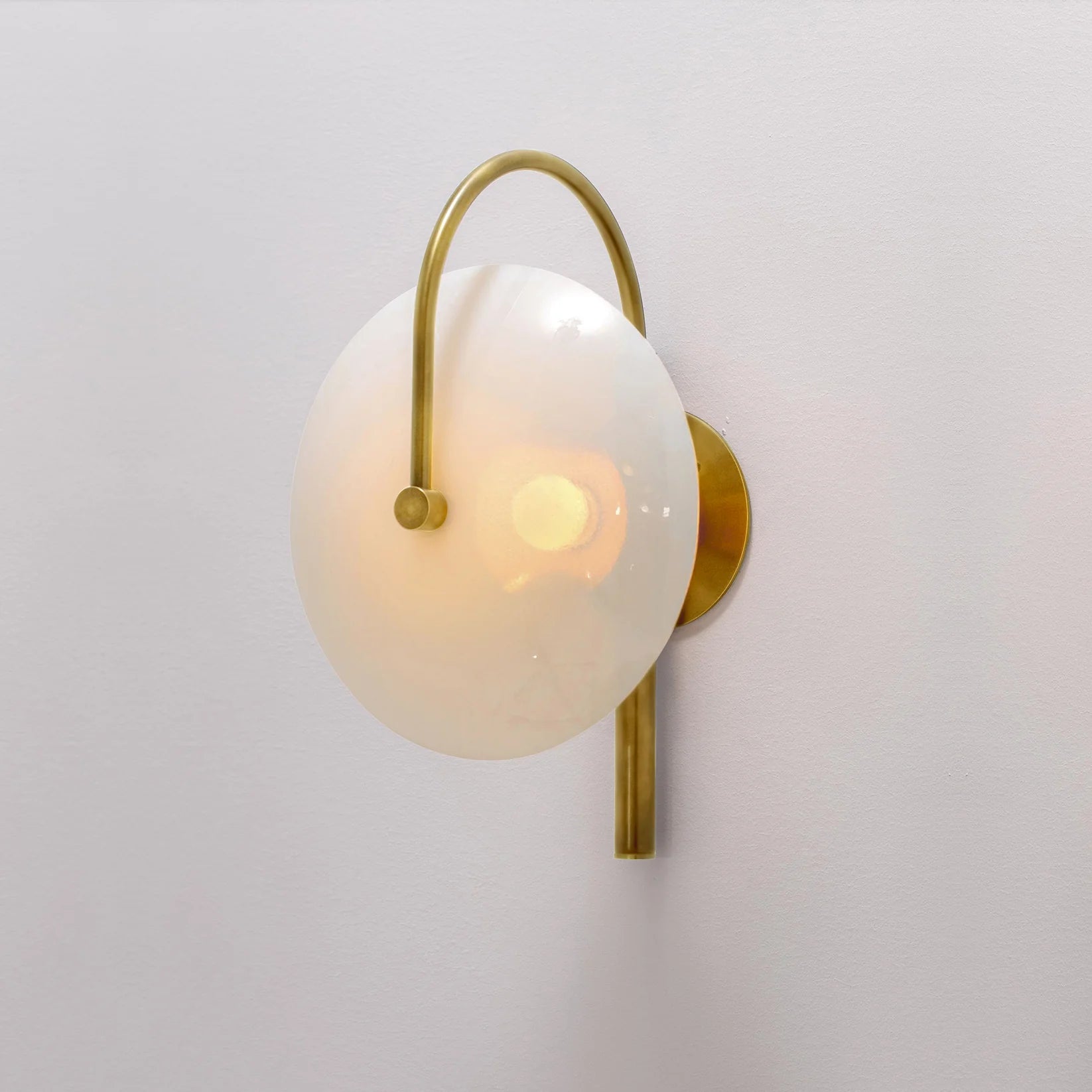 Aria Modern Black Gold Metal Glass Wall Lamp Dining Room Bedroom