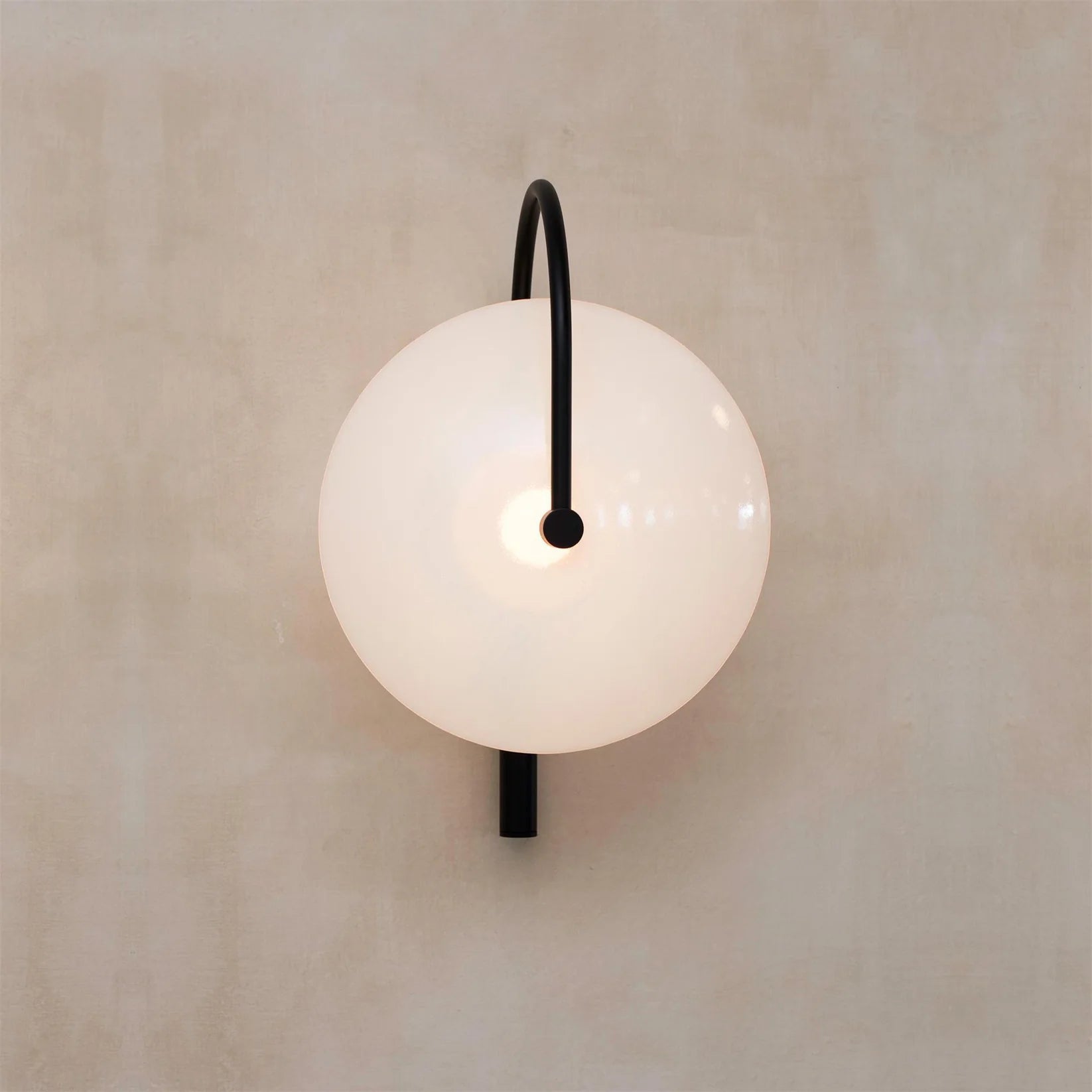 Aria Modern Black Gold Metal Glass Wall Lamp Dining Room Bedroom
