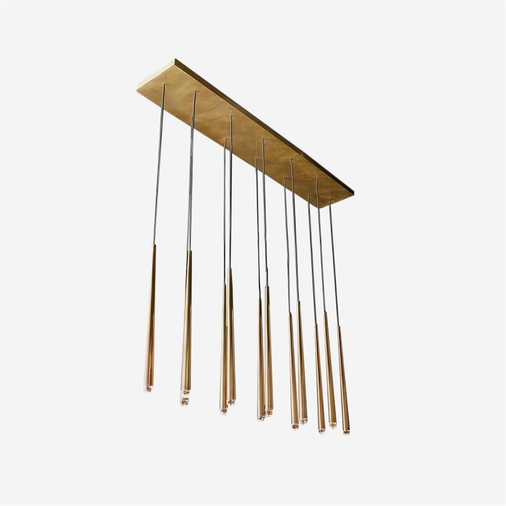 Chandelier with Polished Brass and Crystal Shades Minimalist - Letslighting