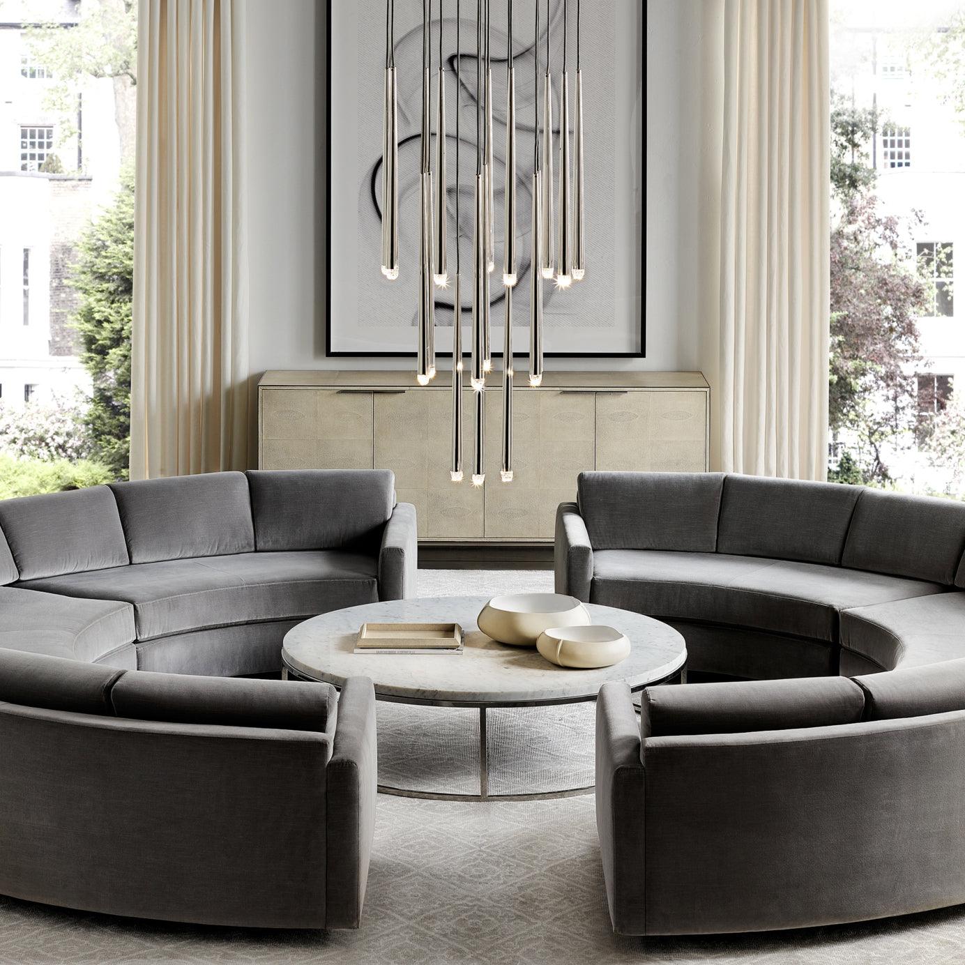 Chandelier Crystal Shade Brass Blackened Silver Luxe Minimalistic - Letslighting
