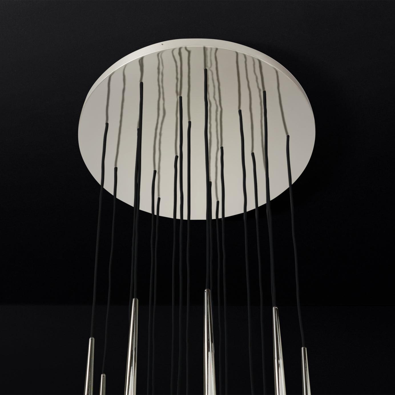 Chandelier Crystal Shade Brass Blackened Silver Luxe Minimalistic - Letslighting