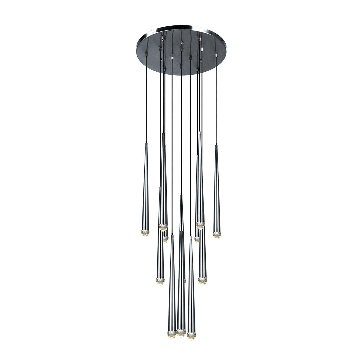 Chandelier Crystal Shade Brass Blackened Silver Luxe Minimalistic - Letslighting