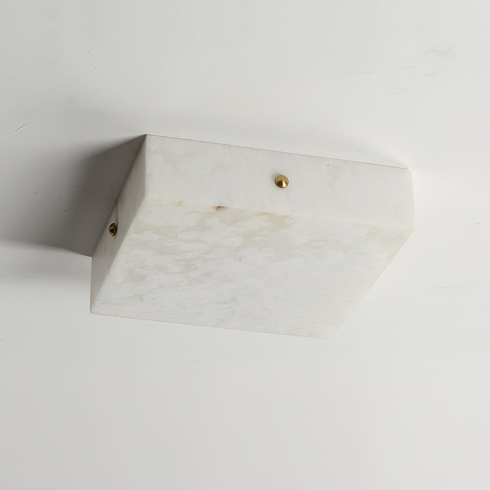 Rauduvys Modern Minimalist Alabaster Flushmount Ceiling Light - Lamp Copper