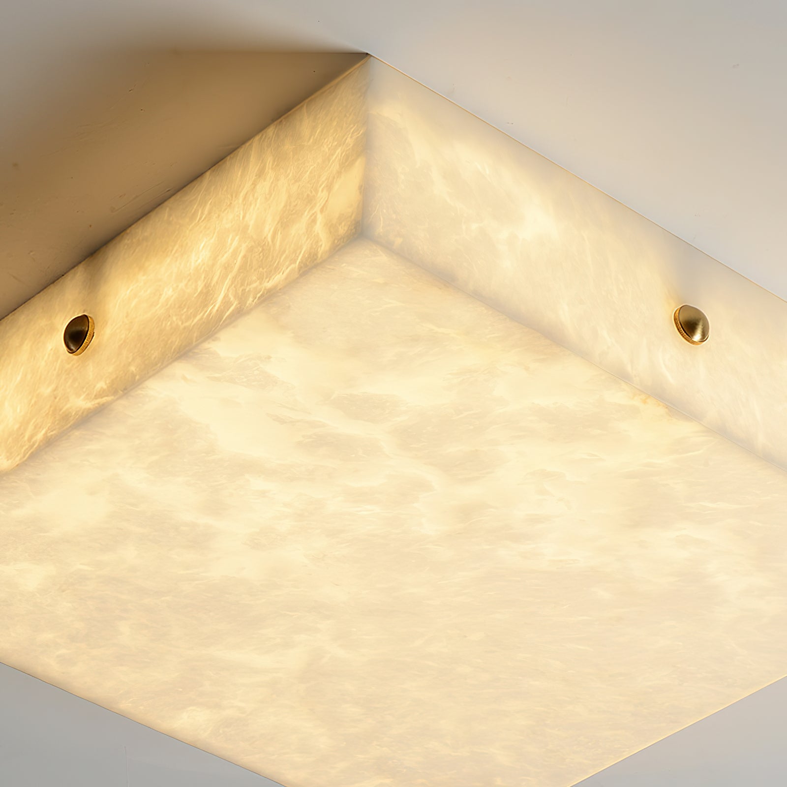 Rauduvys Modern Minimalist Alabaster Flushmount Ceiling Light - Lamp Copper