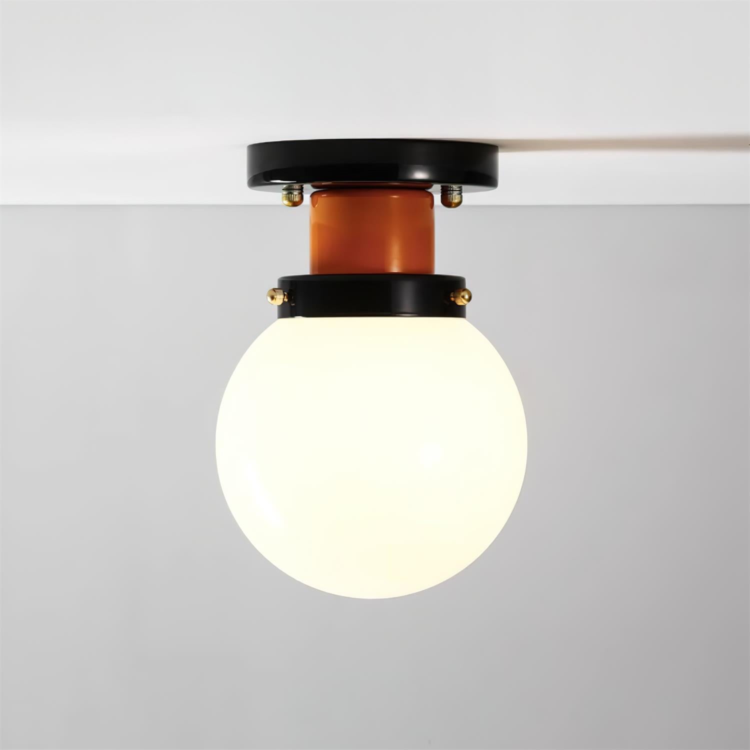 Aria Ceiling Lamp Globe Glass Orange - Letslighting