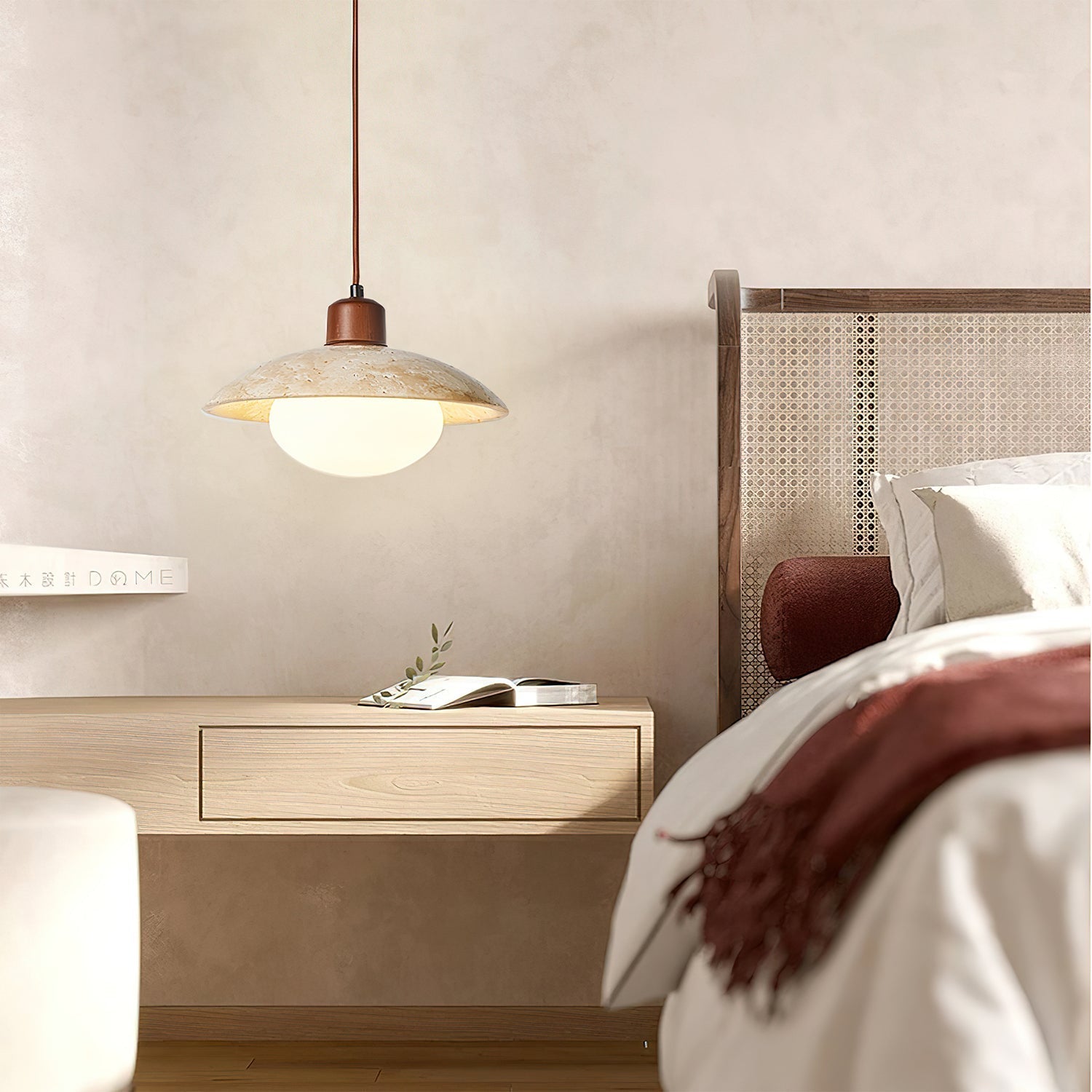 Onorarae Dome-Shade Travertine Pendant Light - Letslighting