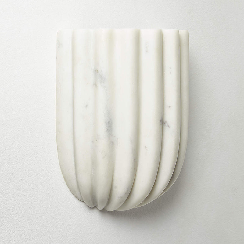 Tinduvys Elegance Ariel Single Marble Fluted Wall Lamp - Lamp Copper