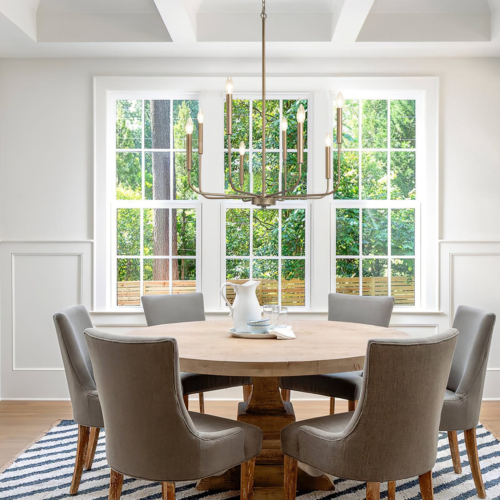 Ulfuvys Modern Candle Industrial Metal Chandelier - Lamp Copper