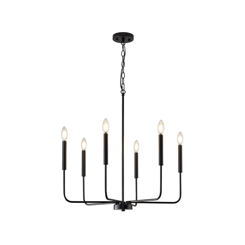 Ulfuvys Modern Candle Industrial Metal Chandelier - Lamp Copper