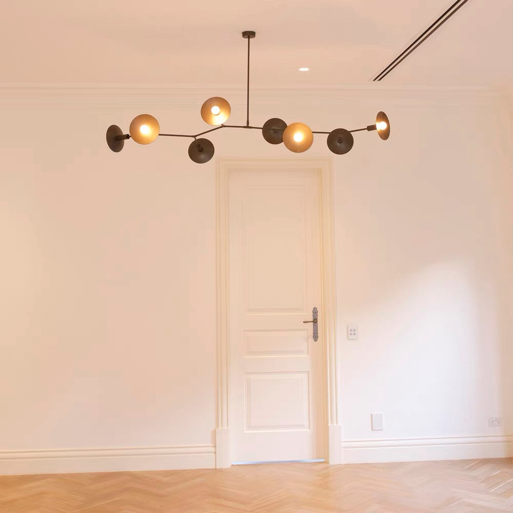 Tinduvyo Modern Minimalist Metal Glass Chandelier - Lamp Copper