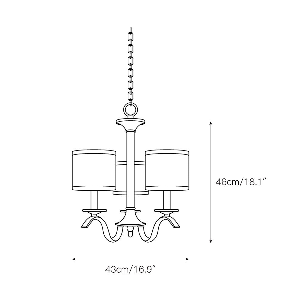 Vatnuvys Traditional Premium Brass Fabric Metal Chandelier - Lamp Copper