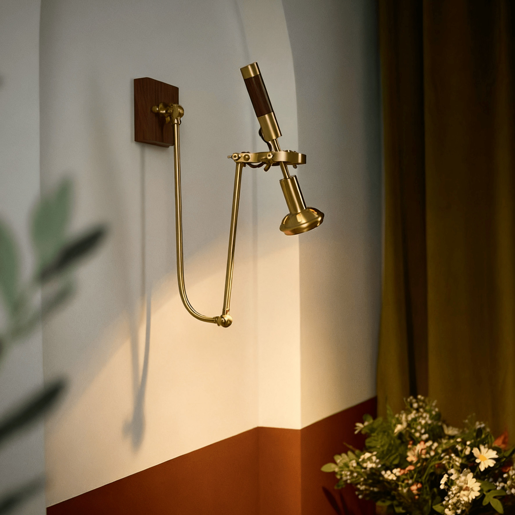 Articulated Moderne Minimaliste Bois Métal Applique Murale Lumière
