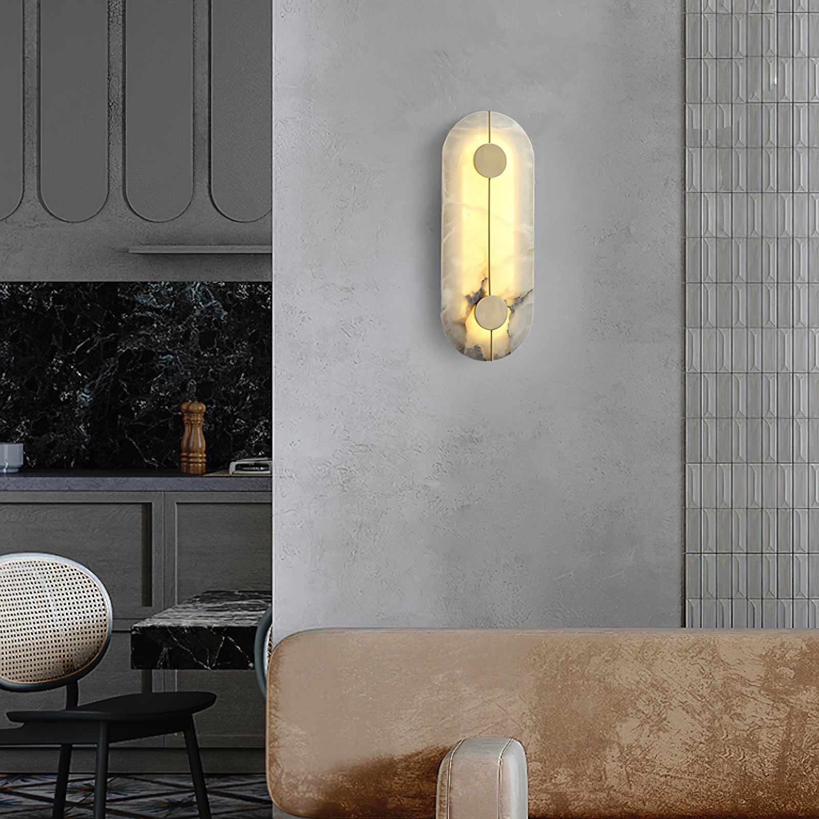 Waegnuvyo Modern Minimalist Alabaster Wall Lamp - Lamp Copper