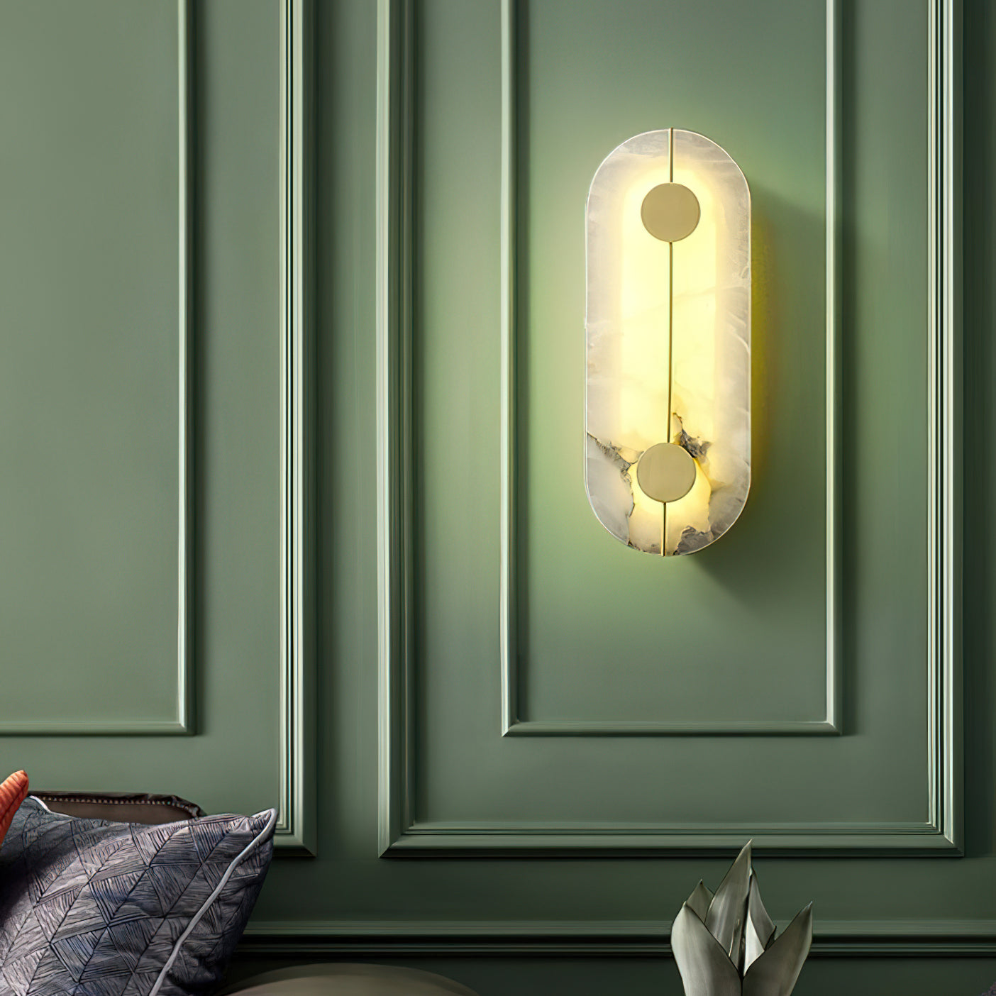 Waegnuvyo Modern Minimalist Alabaster Wall Lamp - Lamp Copper