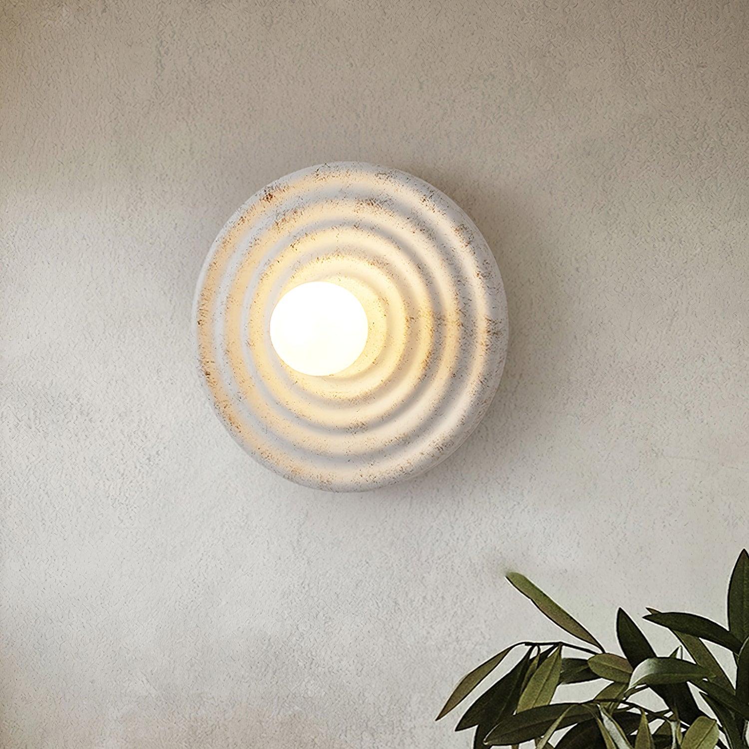 Wall Lamp Rippled Resin Round Shade Gentle Glow for Modern Spaces - Letslighting
