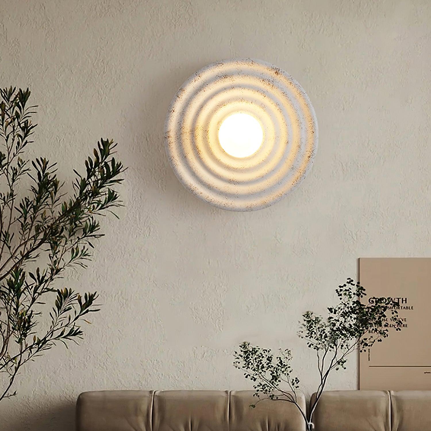 Wall Lamp Rippled Resin Round Shade Gentle Glow for Modern Spaces - Letslighting