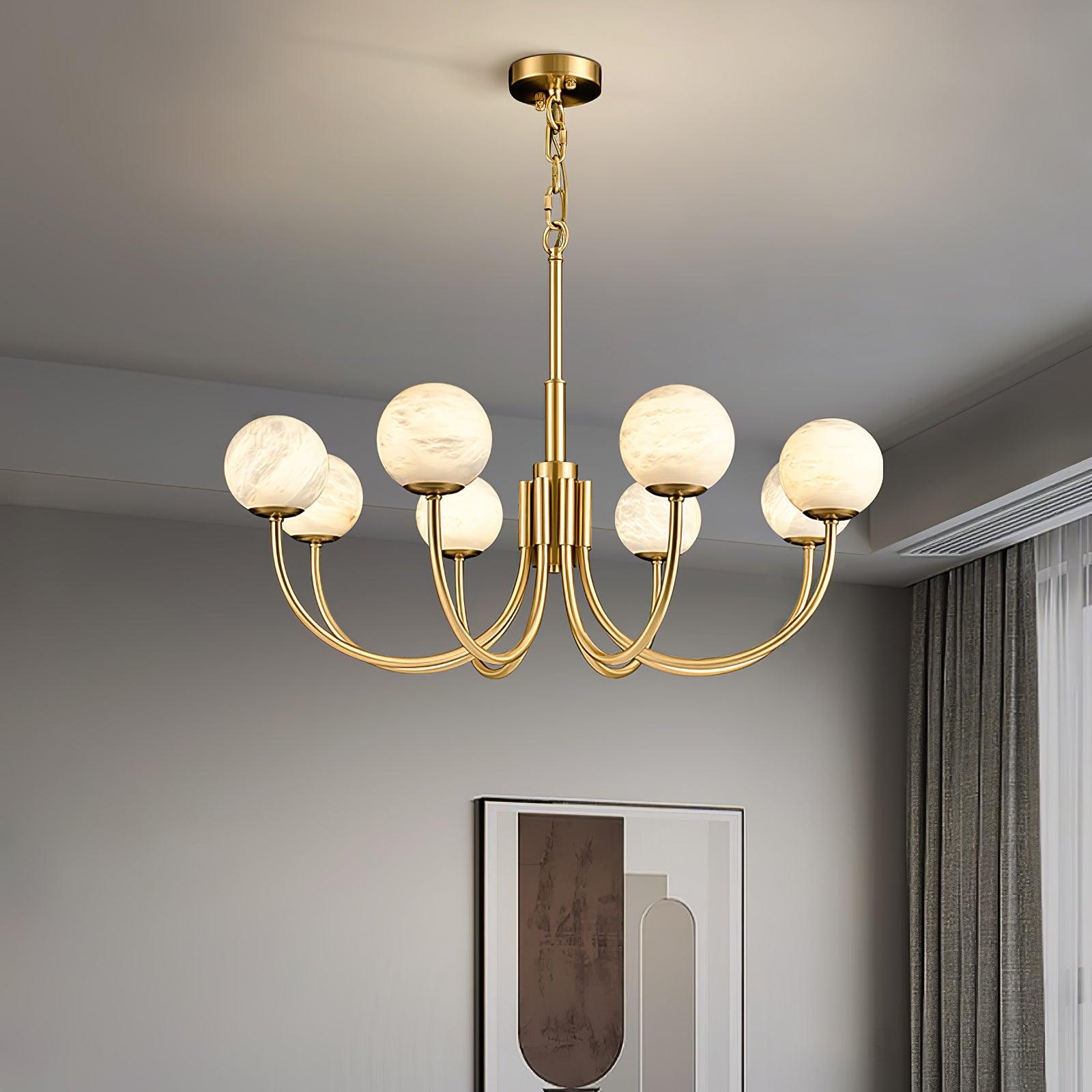 Alira Vintage Alabaster Chandelier Light - Letslighting