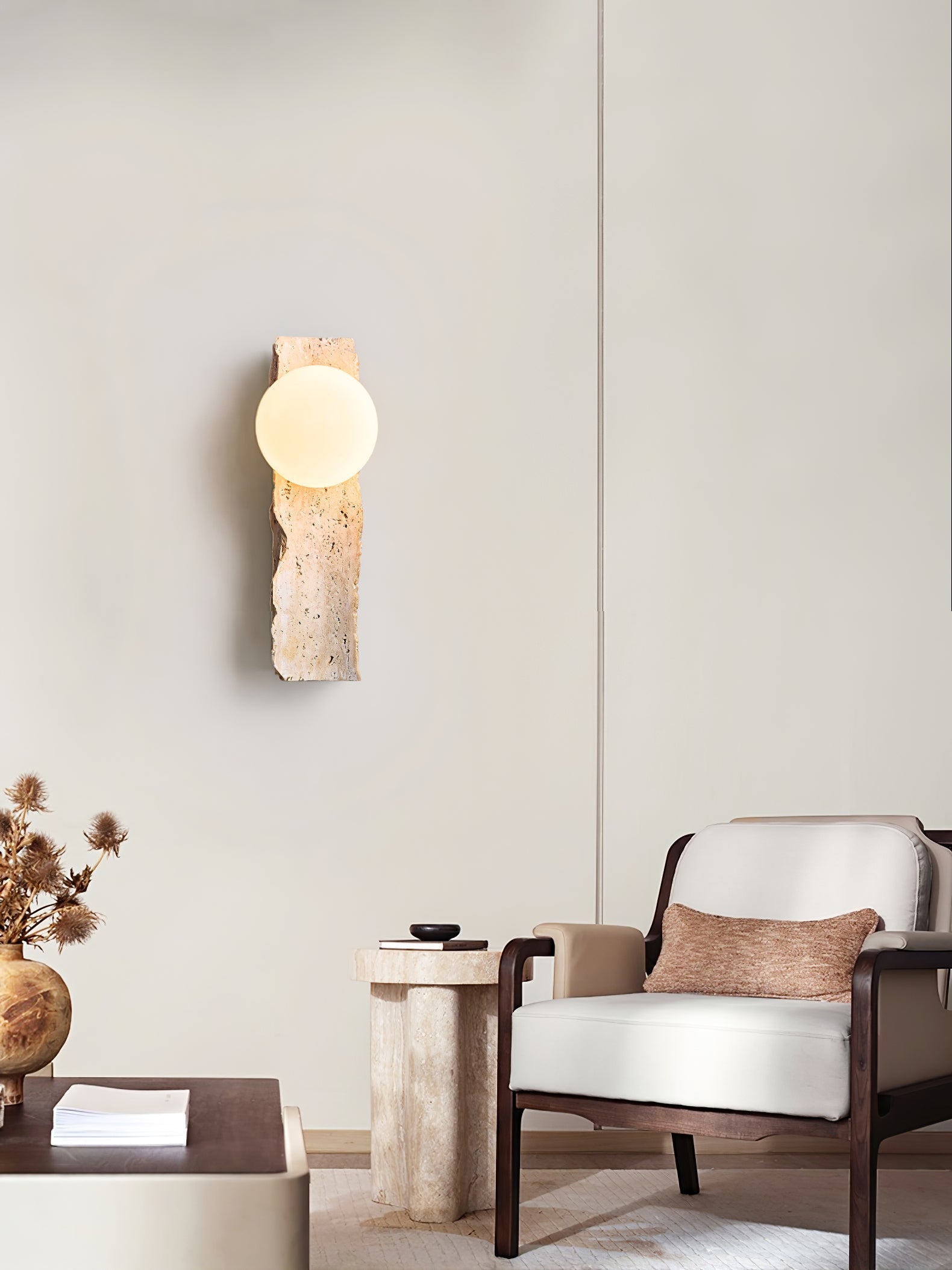 Elnoren Organic Travertine Wall Light - Letslighting