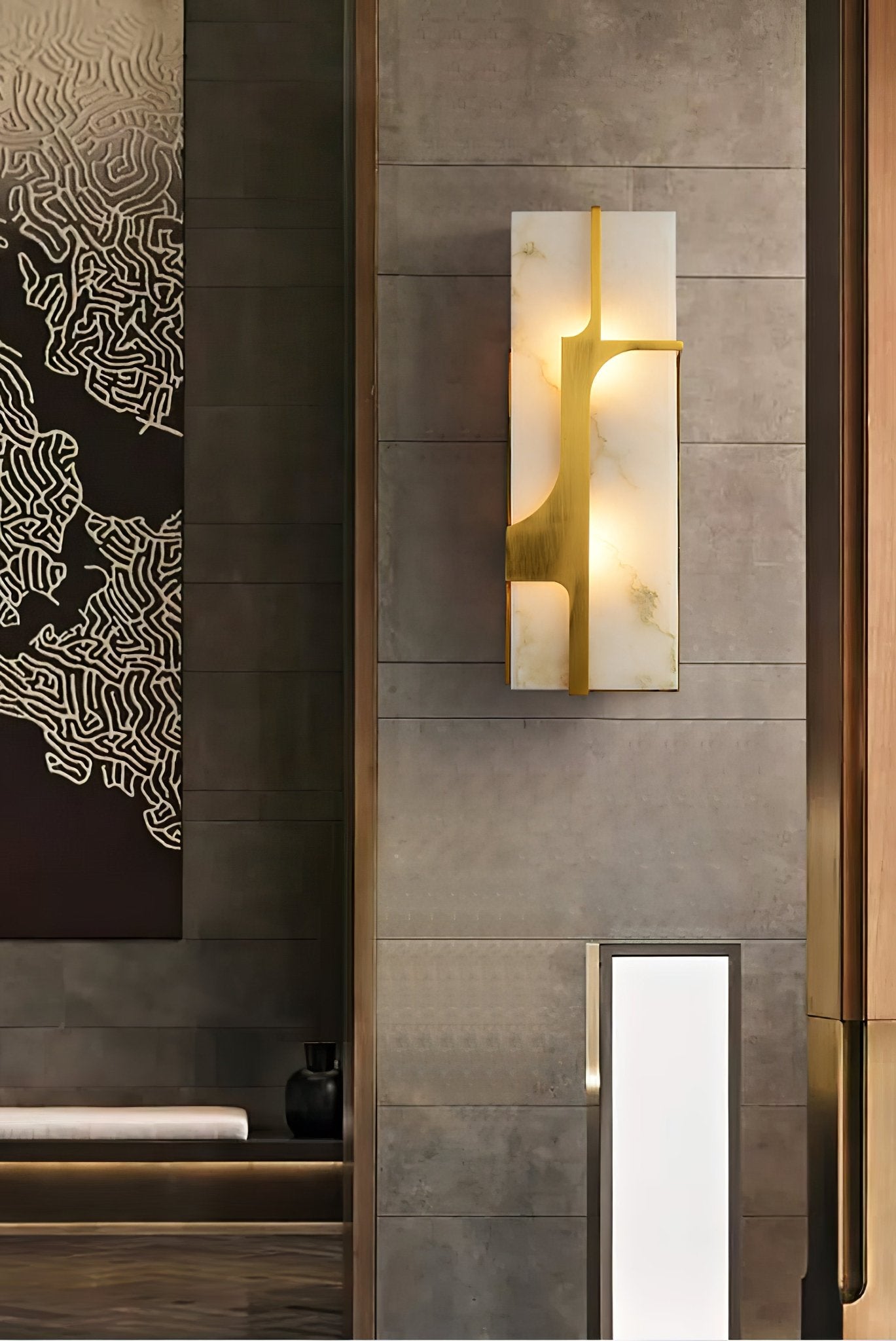 Ocarionis Geometric Alabaster Wall Light - Letslighting