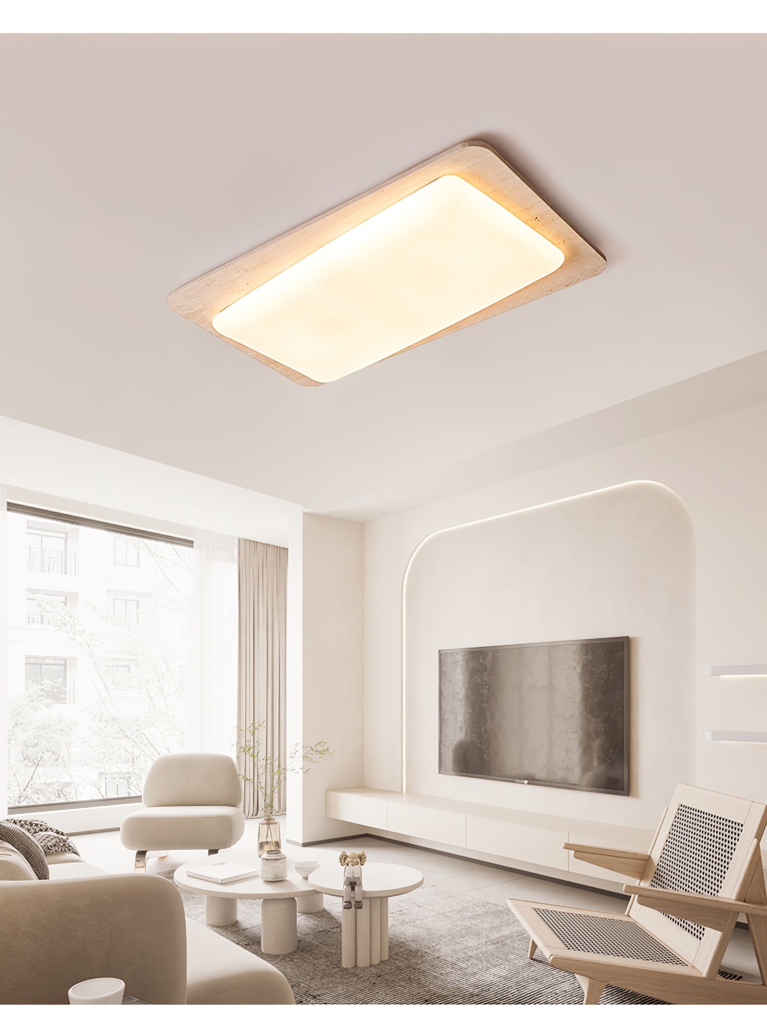 Aurilith Plafonnier Minimaliste en Travertin