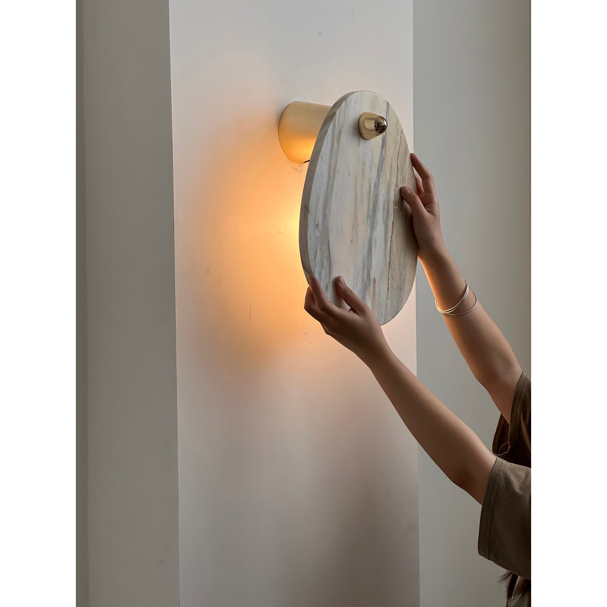 Norduvys Modern Luxurious Metal Marble Wall Lamp - Lamp Copper