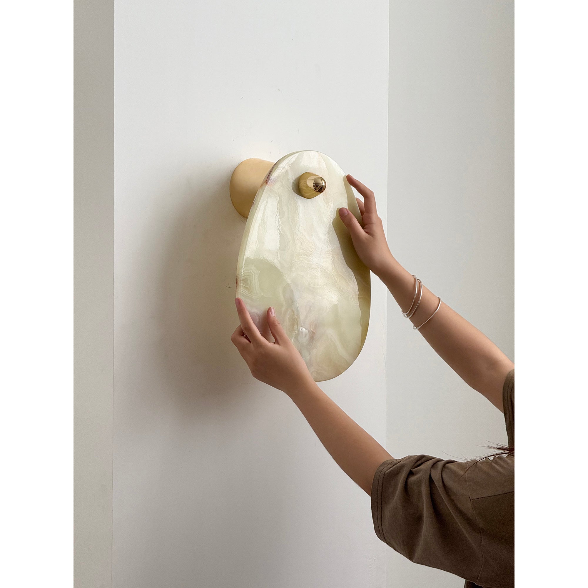 Norduvys Modern Luxurious Metal Marble Wall Lamp - Lamp Copper