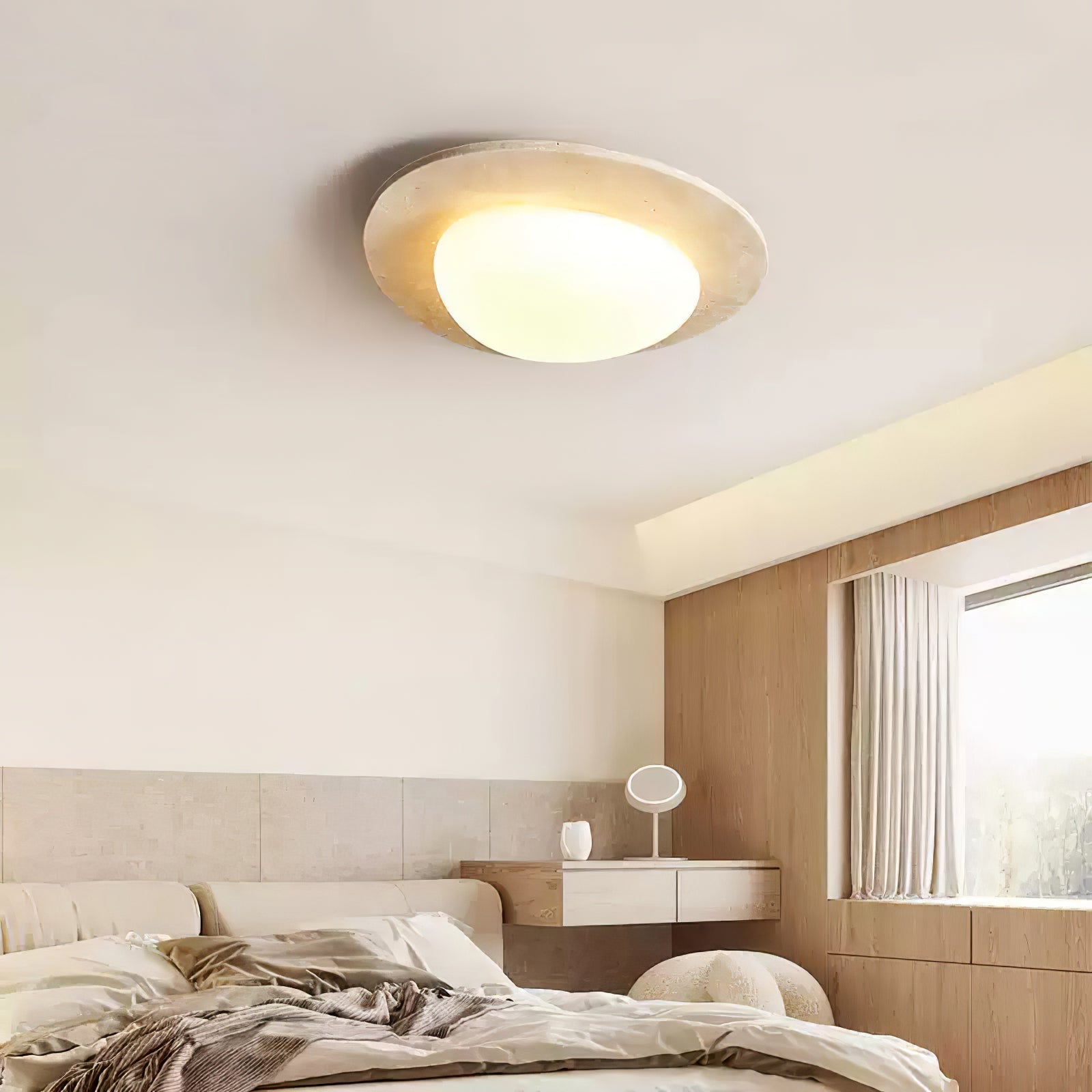 Orlaeisra Circular Travertine Ceiling Light - Letslighting