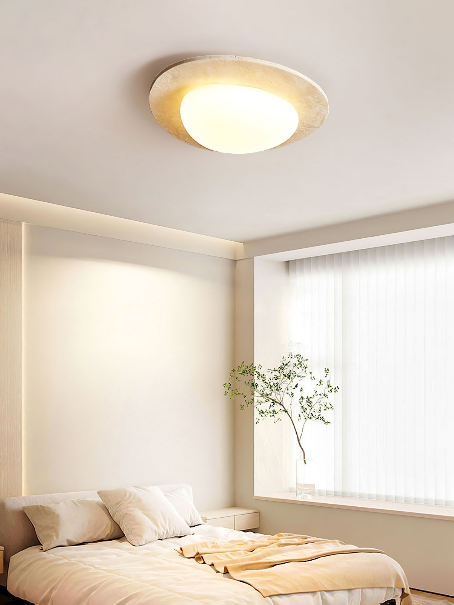 Orlaeisra Circular Travertine Ceiling Light - Letslighting