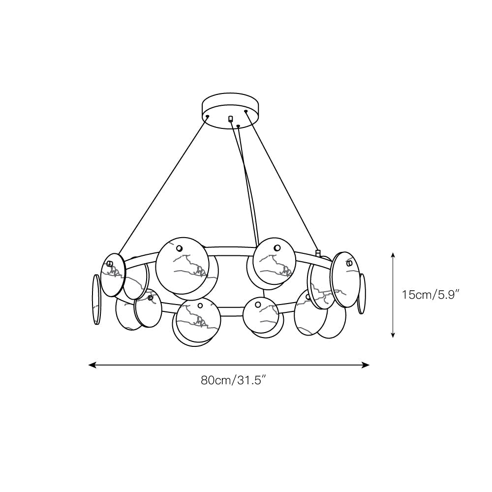 Ostruvys Postmodern Luxury Brass Alabaster Chandelier - Lamp Copper