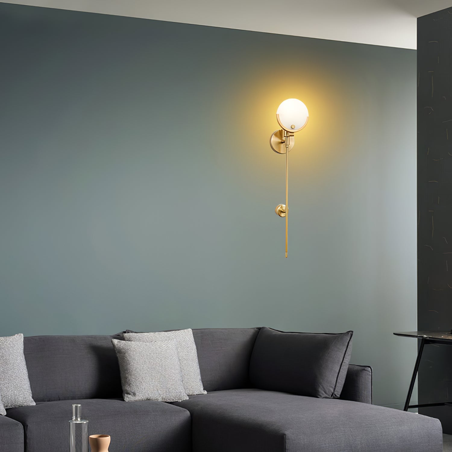 Ljomuvyo Modern Minimalist Brass Alabaster Sconce Wall Lamp - Lamp Copper