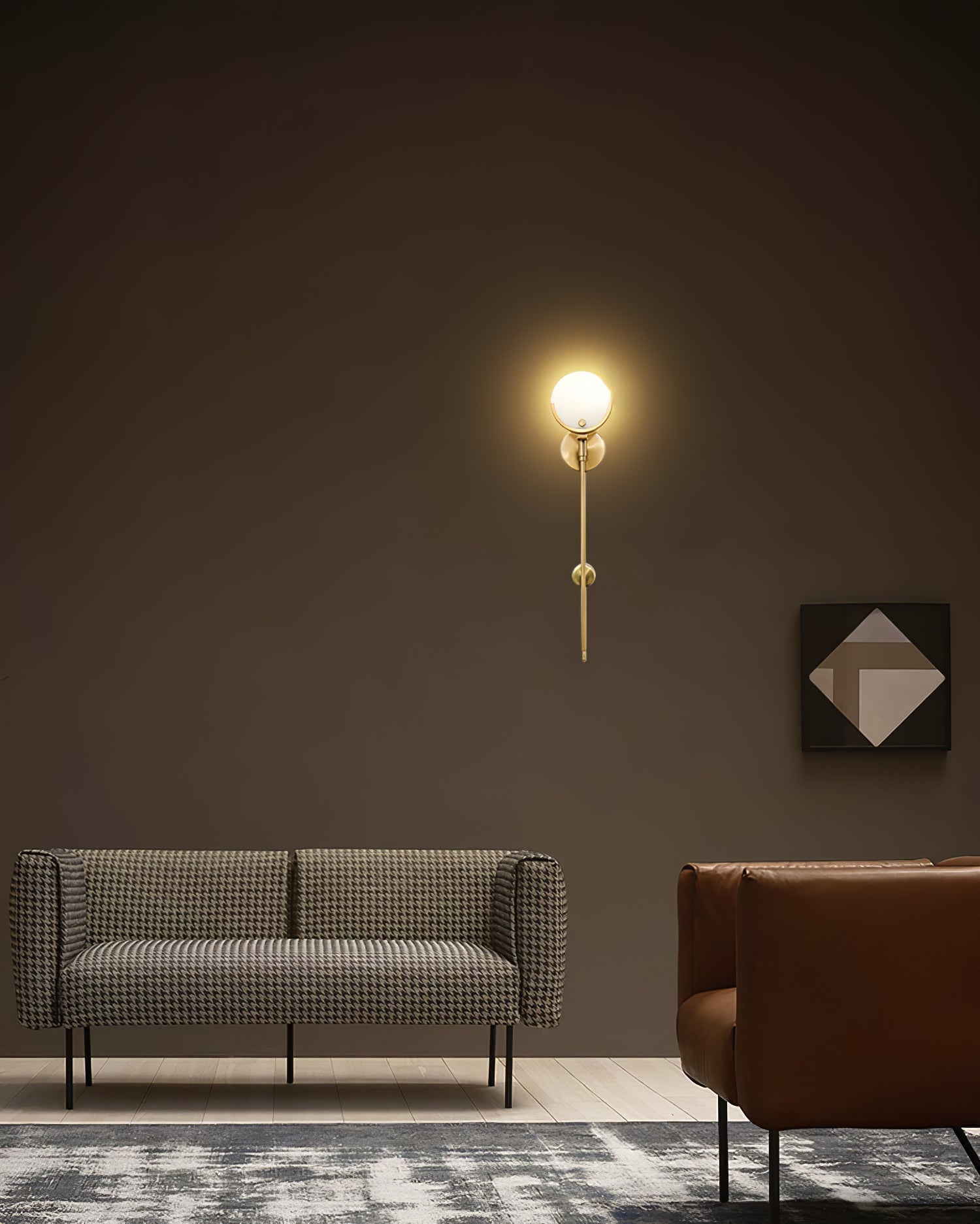 Ljomuvyo Modern Minimalist Brass Alabaster Sconce Wall Lamp - Lamp Copper