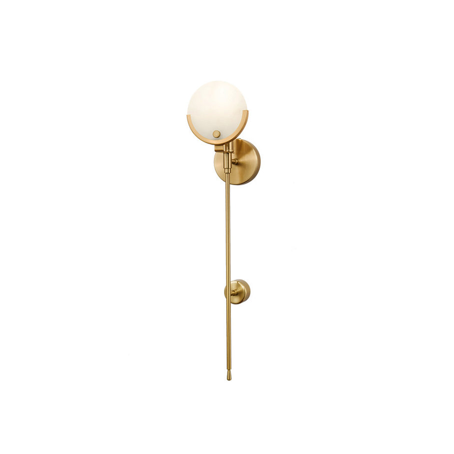 Ljomuvyo Modern Minimalist Brass Alabaster Sconce Wall Lamp - Lamp Copper