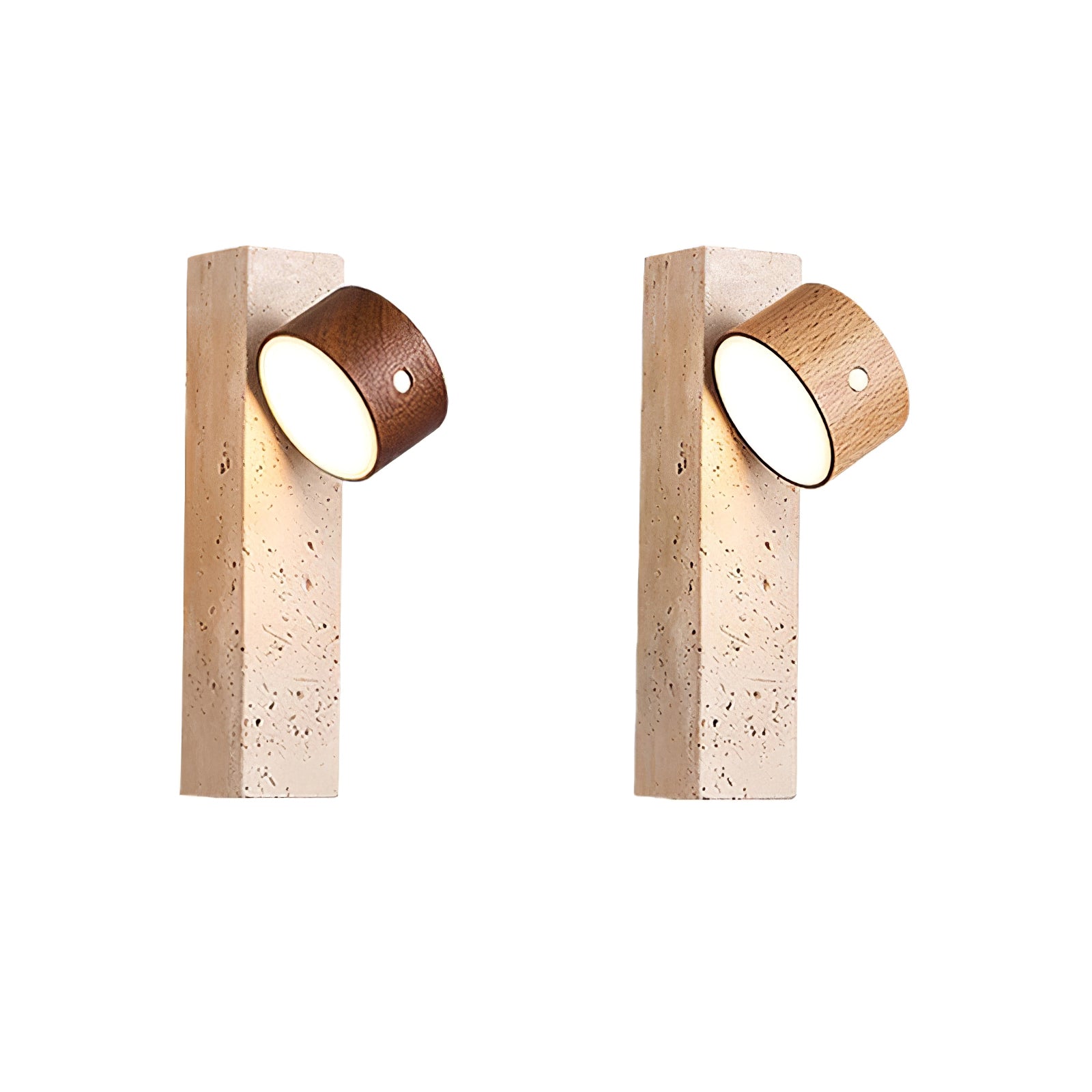 Zarinila Rectangular-Block Travertine Wall Light - Letslighting