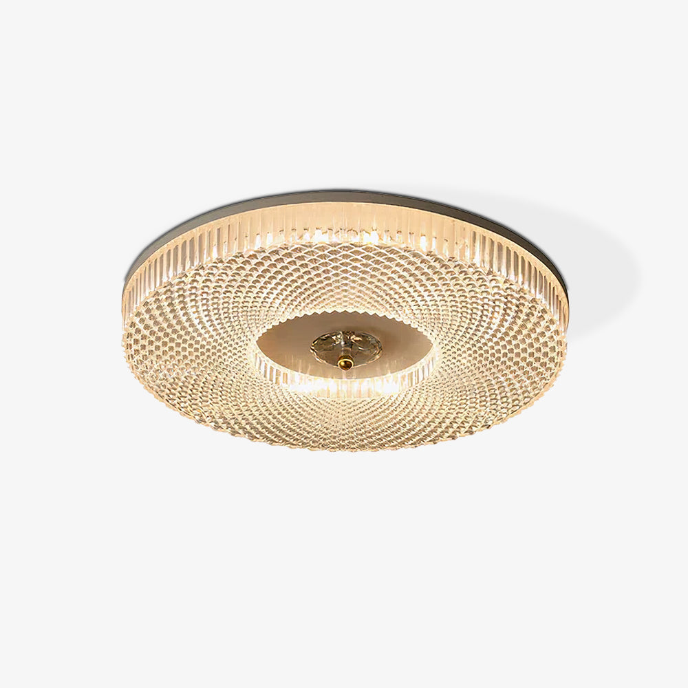 Kristy Plafonnier  Moderne Rond LED Blanc/Doré/Noir Chambre à Coucher