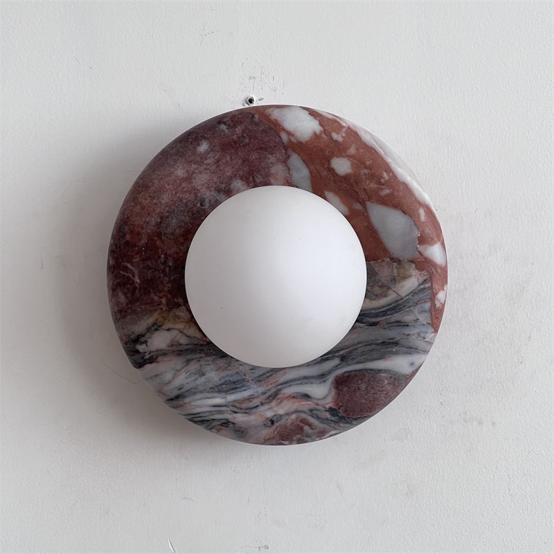 Vomire Premium Nordic Art Red Marble Sconce Wall Lamp - Lamp Copper