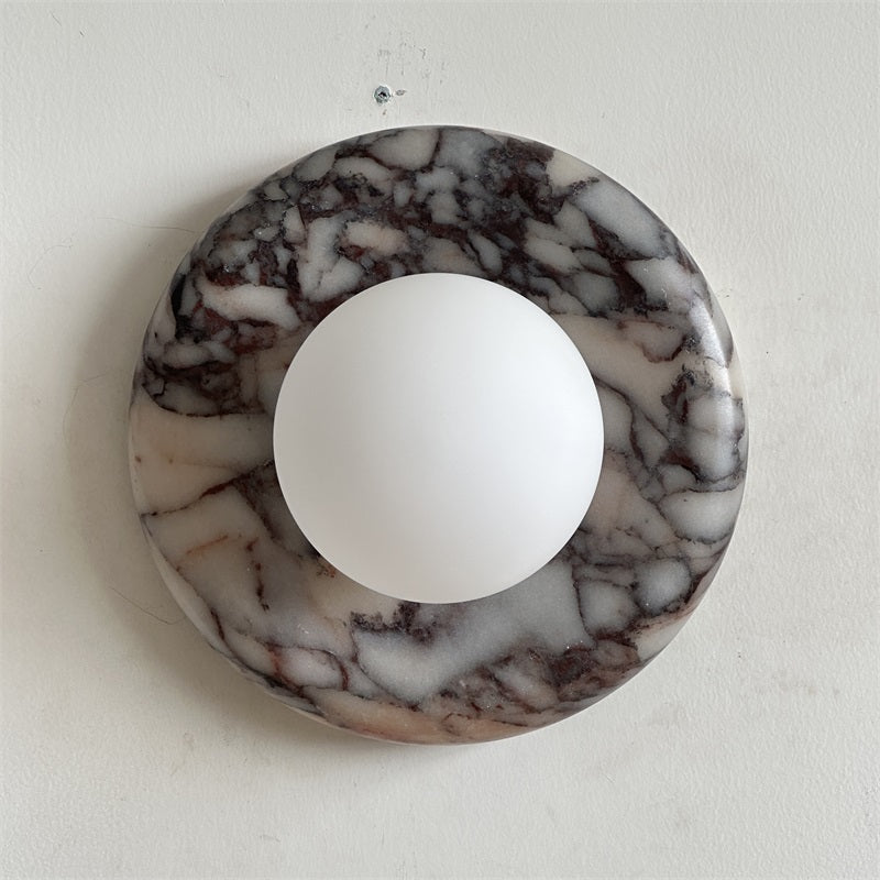 Evenir Modern Minimalist Bvlgari Purple Marble Sconce Wall Lamp - Lamp Copper