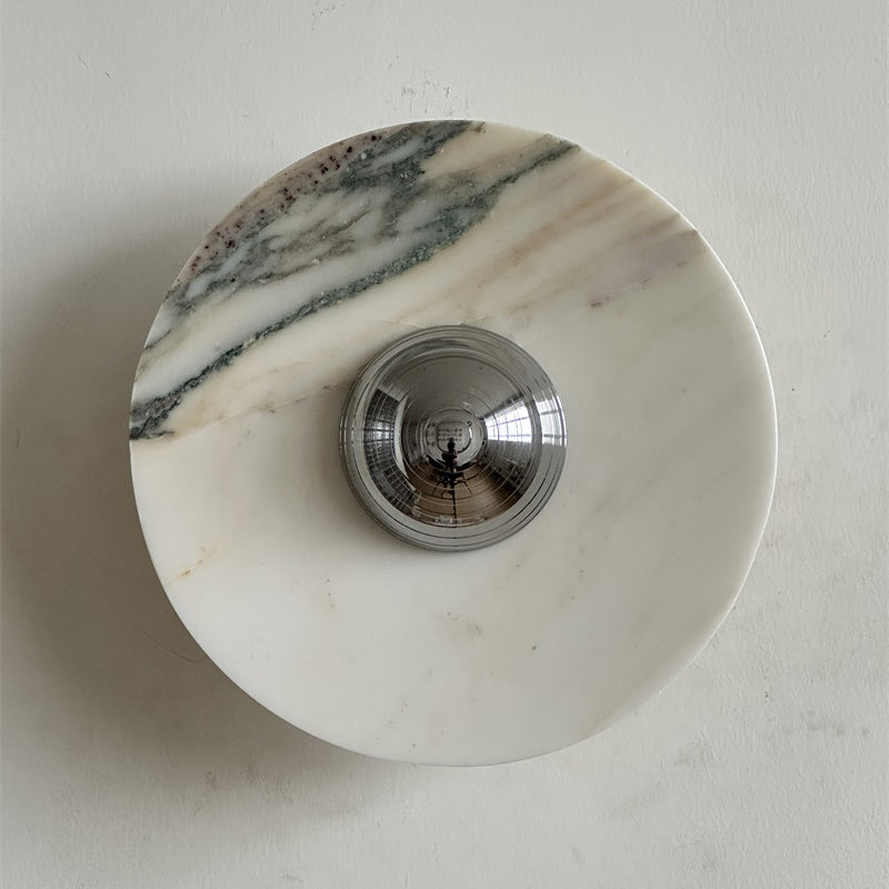 Alter Modern Minimalist Round Marble Metal Sconce Wall Lamp - Lamp Copper