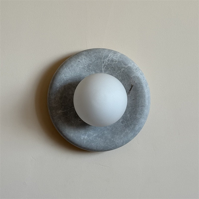 Aurvelyra Nordic Art Classic Grey Glass Marble Sconce Wall Lamp - Lamp Copper