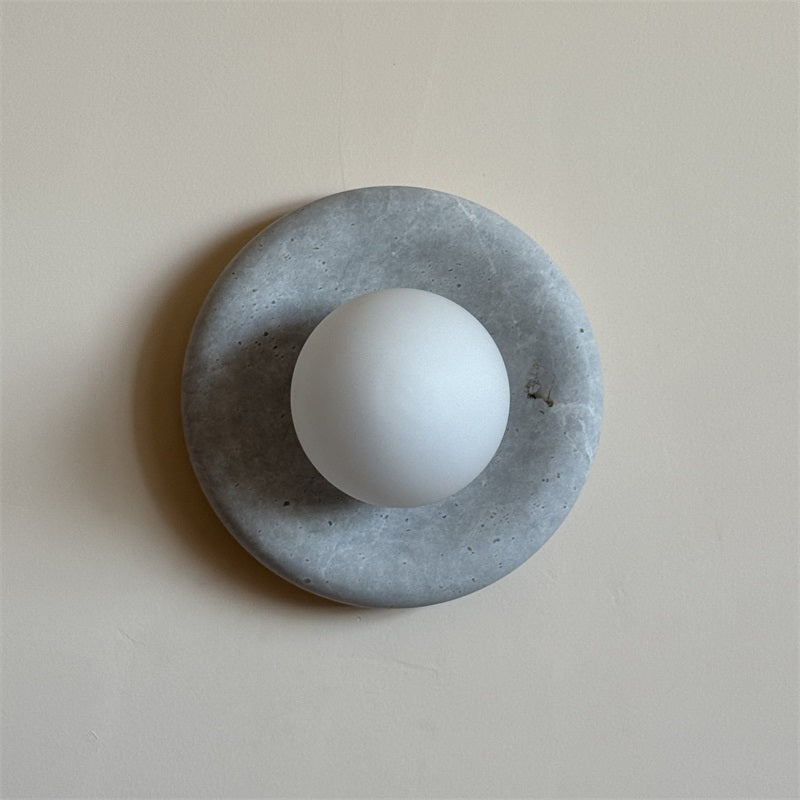 Aurvelyra Nordic Art Classic Grey Glass Marble Sconce Wall Lamp - Lamp Copper