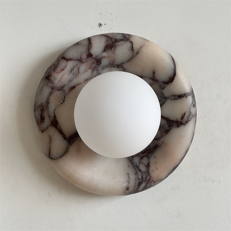 Evenir Modern Minimalist Bvlgari Purple Marble Sconce Wall Lamp - Lamp Copper