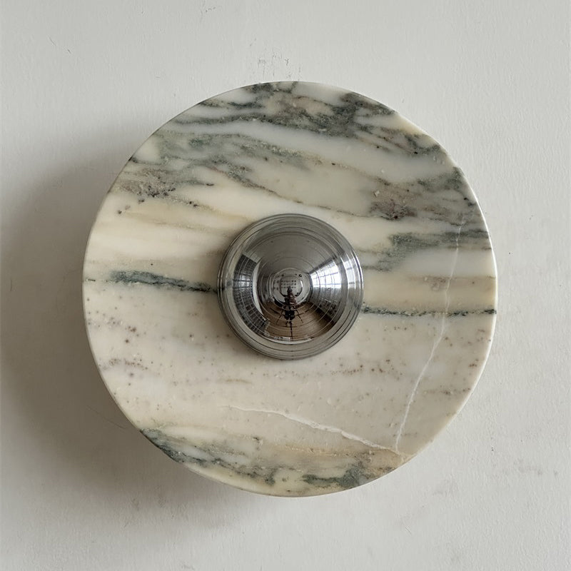 Alter Modern Minimalist Round Marble Metal Sconce Wall Lamp - Lamp Copper
