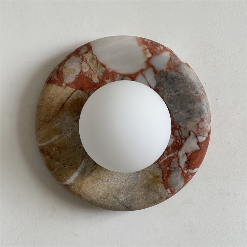 Vomire Premium Nordic Art Red Marble Sconce Wall Lamp - Lamp Copper