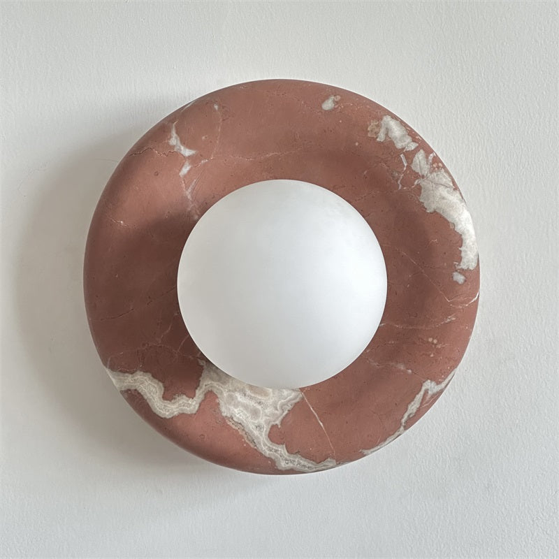 Vomire Premium Nordic Art Red Marble Sconce Wall Lamp - Lamp Copper