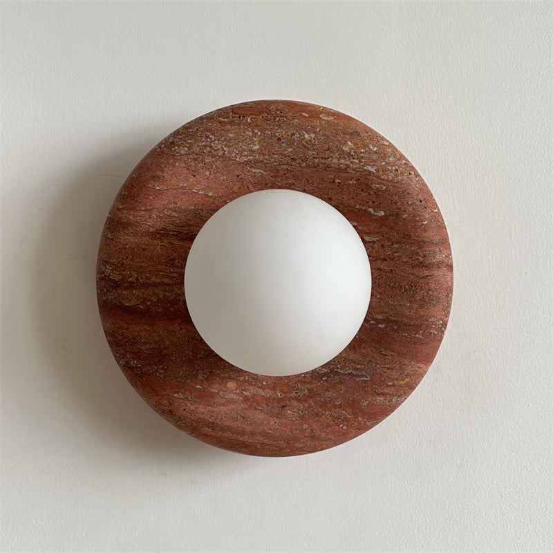 Orli Modern Minimalist Travertine Sconce Wall Lamp - Lamp Copper