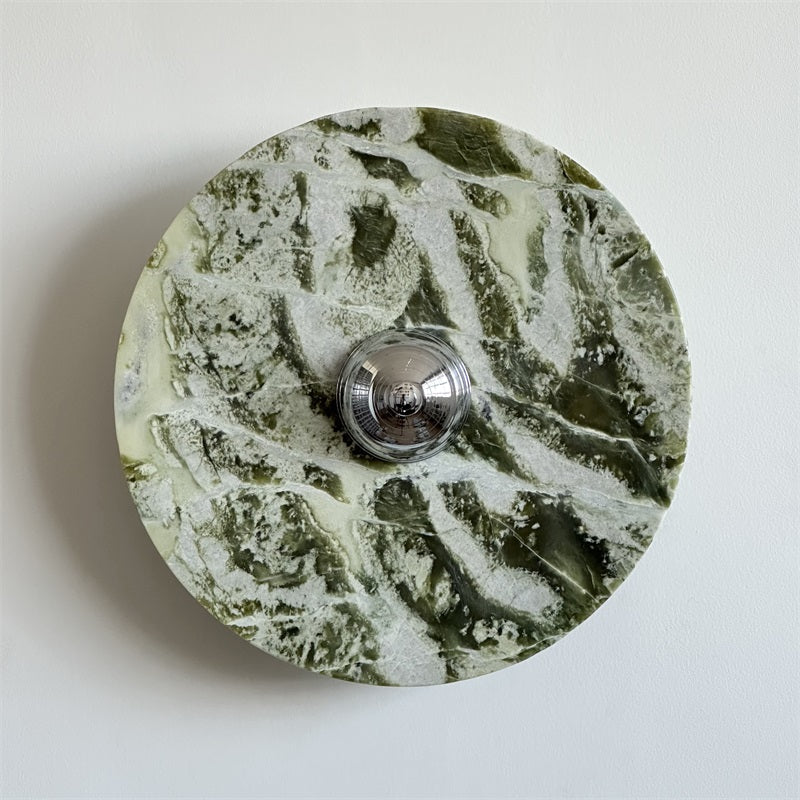 Evvarel Modern Minimalist Green Marble Metal Sconce Wall Lamp - Lamp Copper